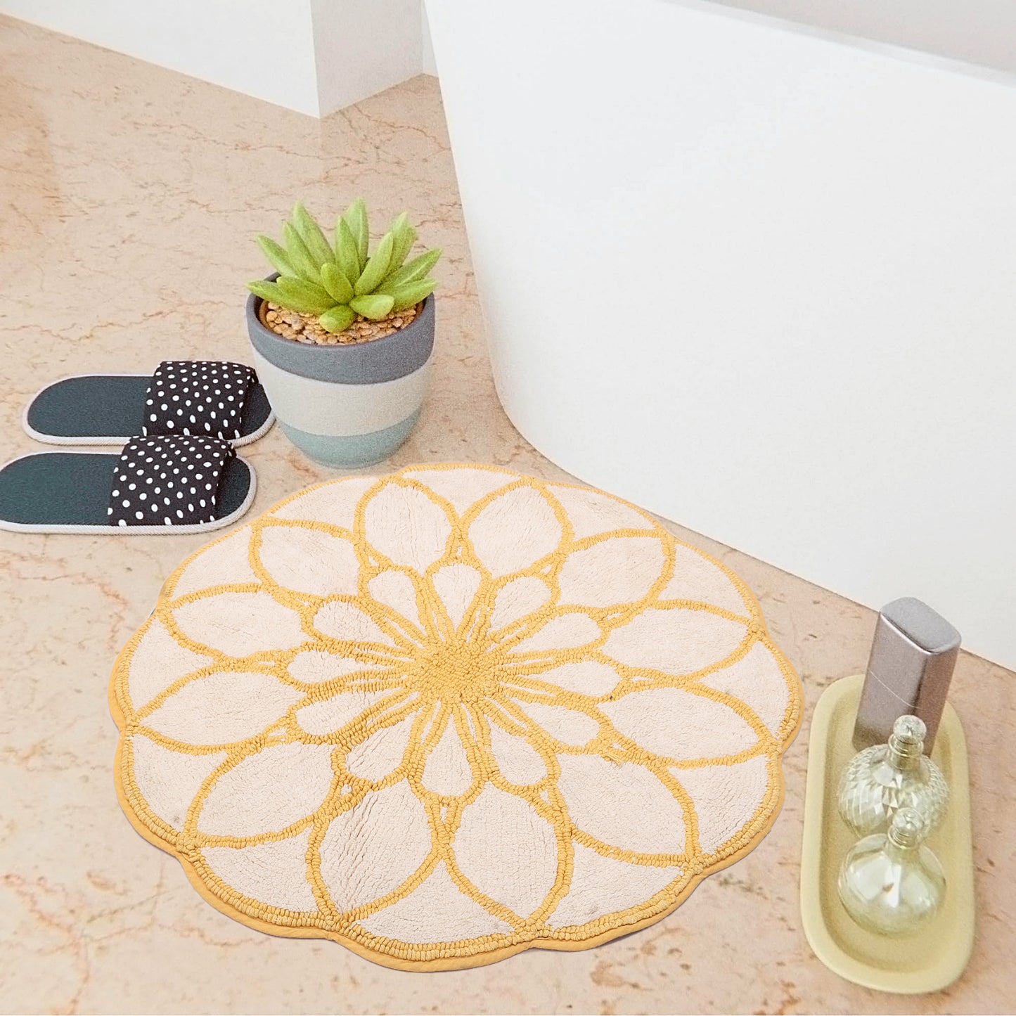 Floral Cotton Bath Mat