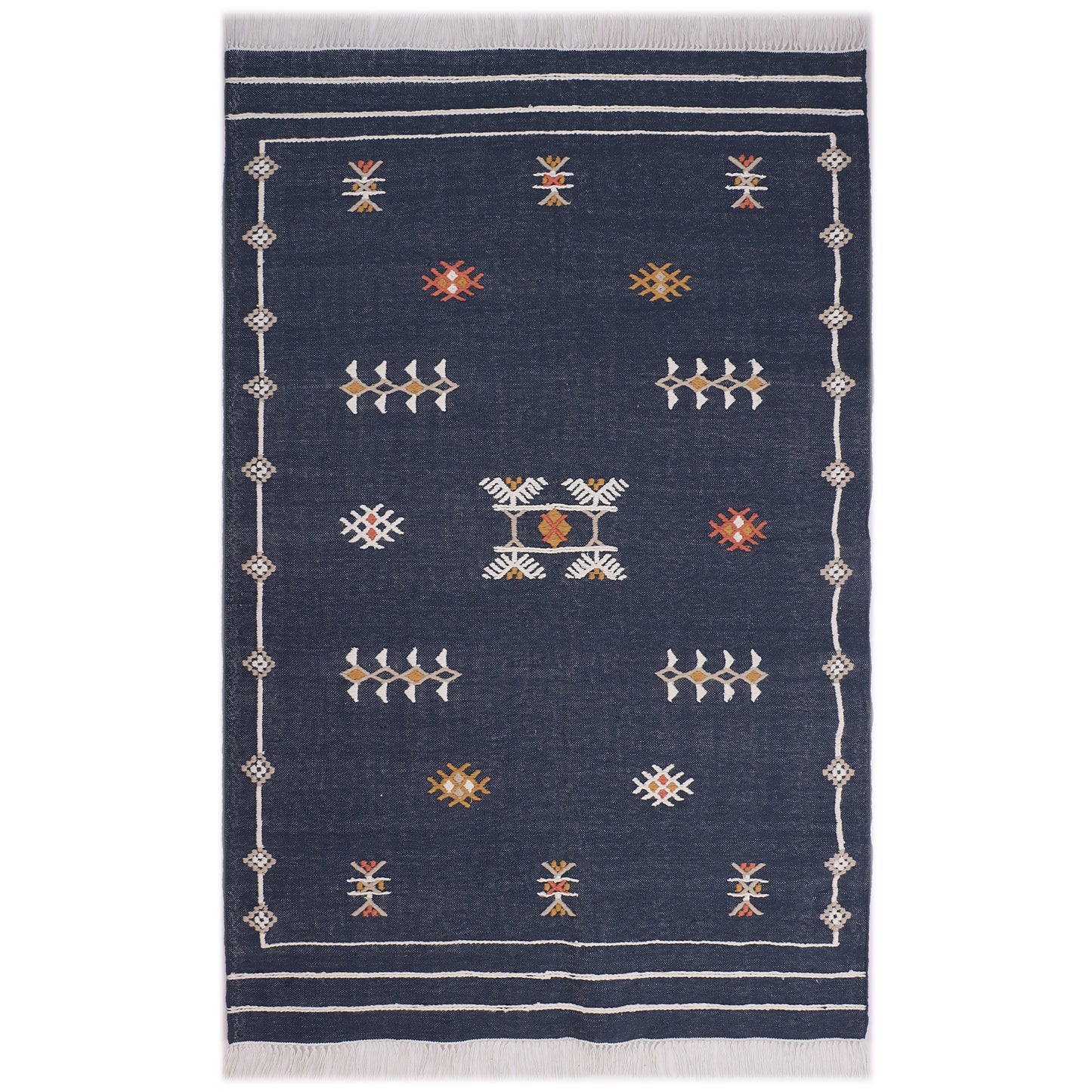 Blue Hand Woven PET Punja Kilim - 5'x8'
