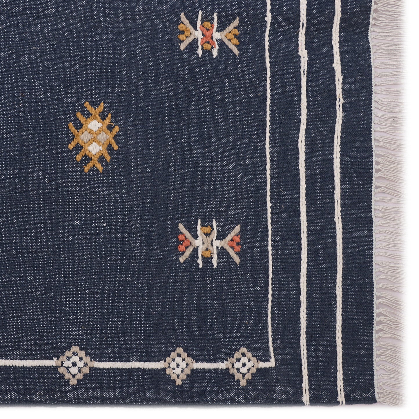 Blue Hand Woven PET Punja Kilim - 5'x8'