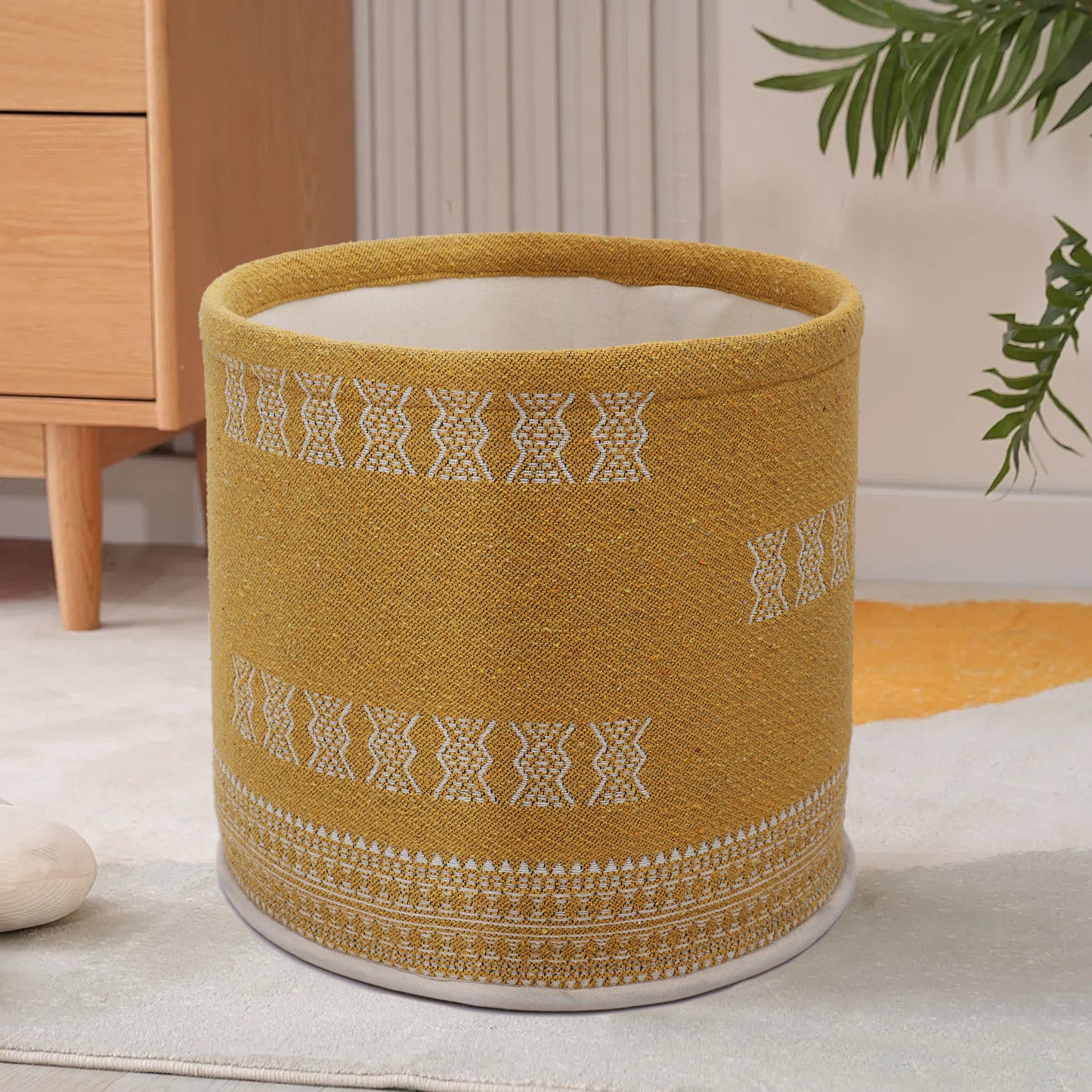 Mustard Jacquard Basket