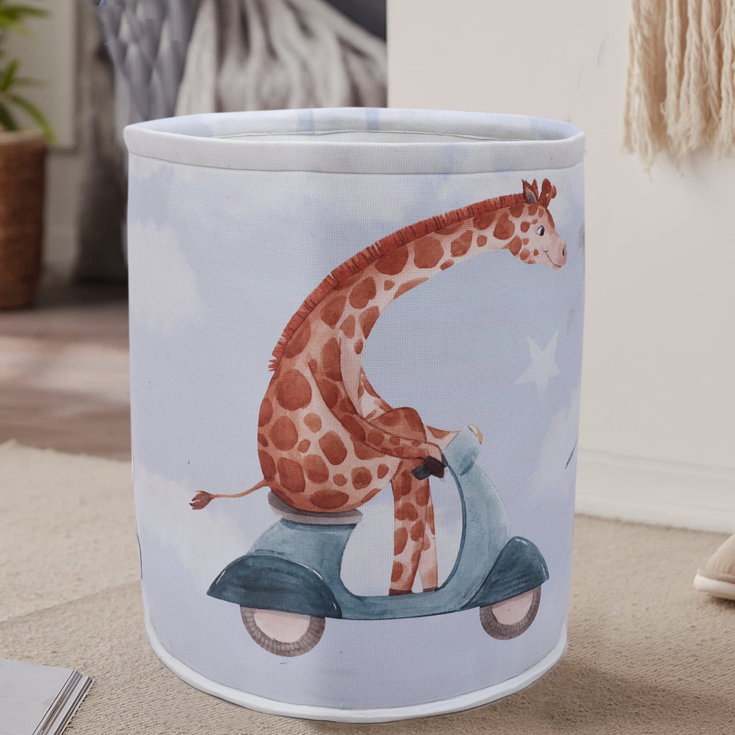 Camel & Elephant Ride Print Basket