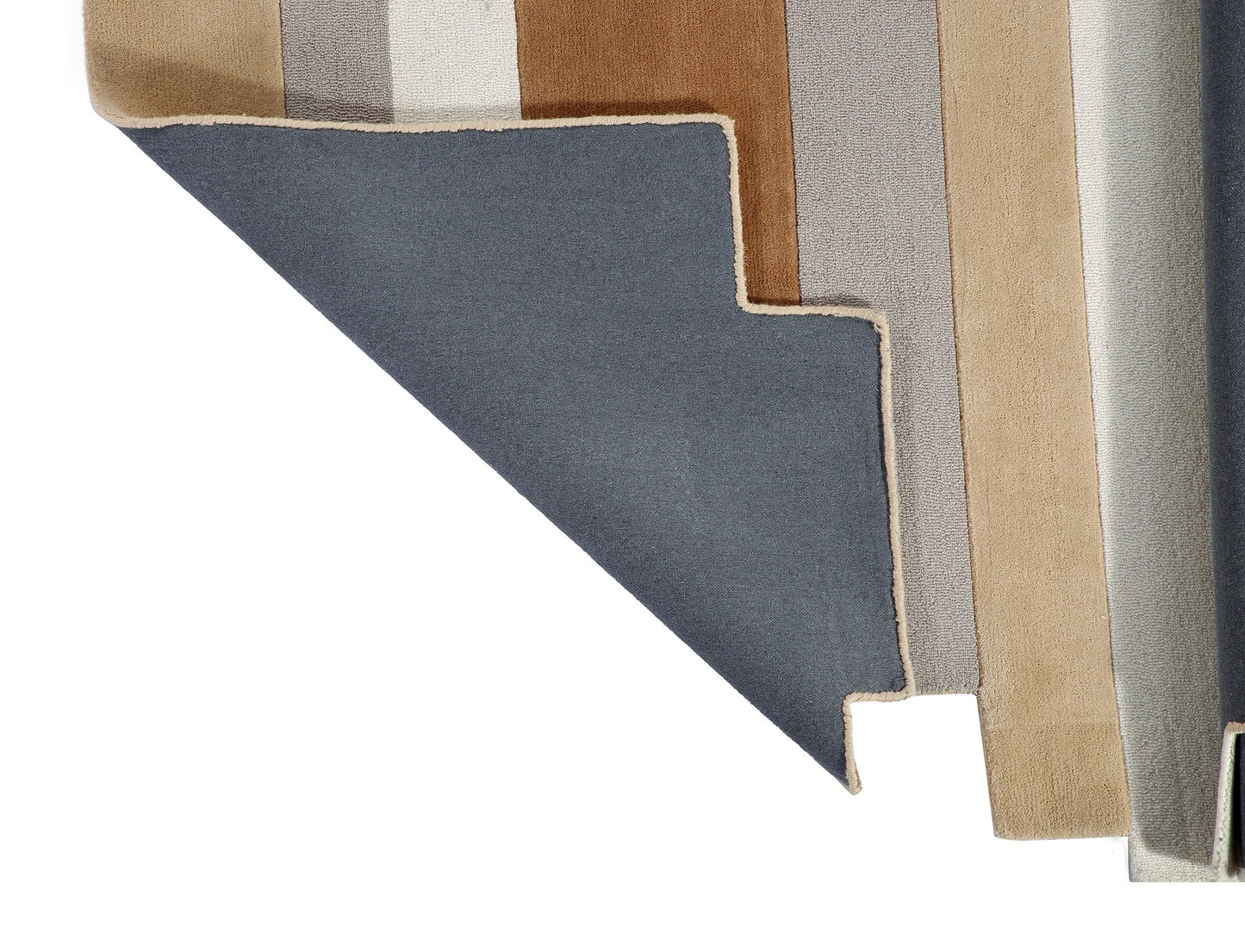 Beige and Brown Hand Tufted Wool Rug - 5'x8'