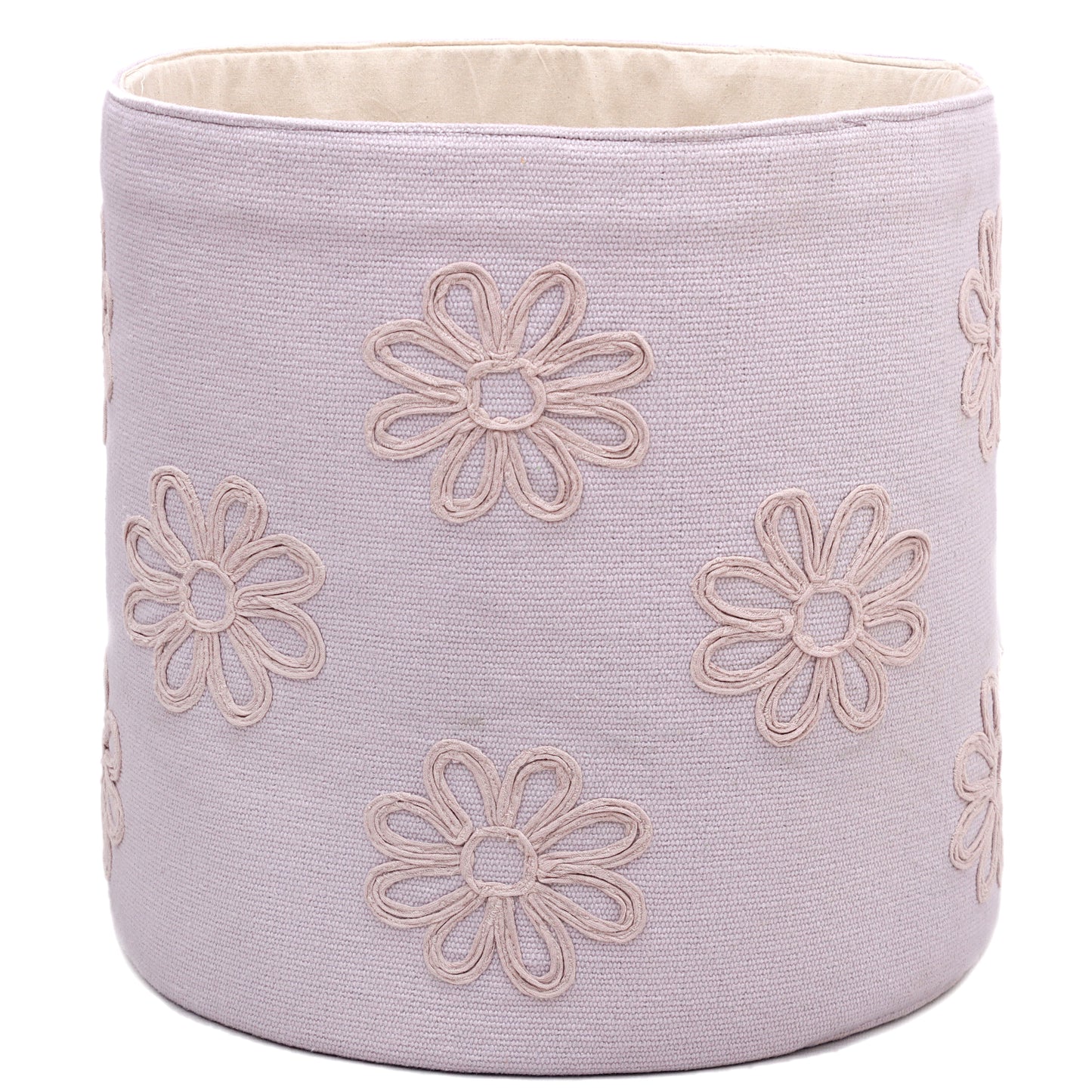 Embroidered Daisy Basket