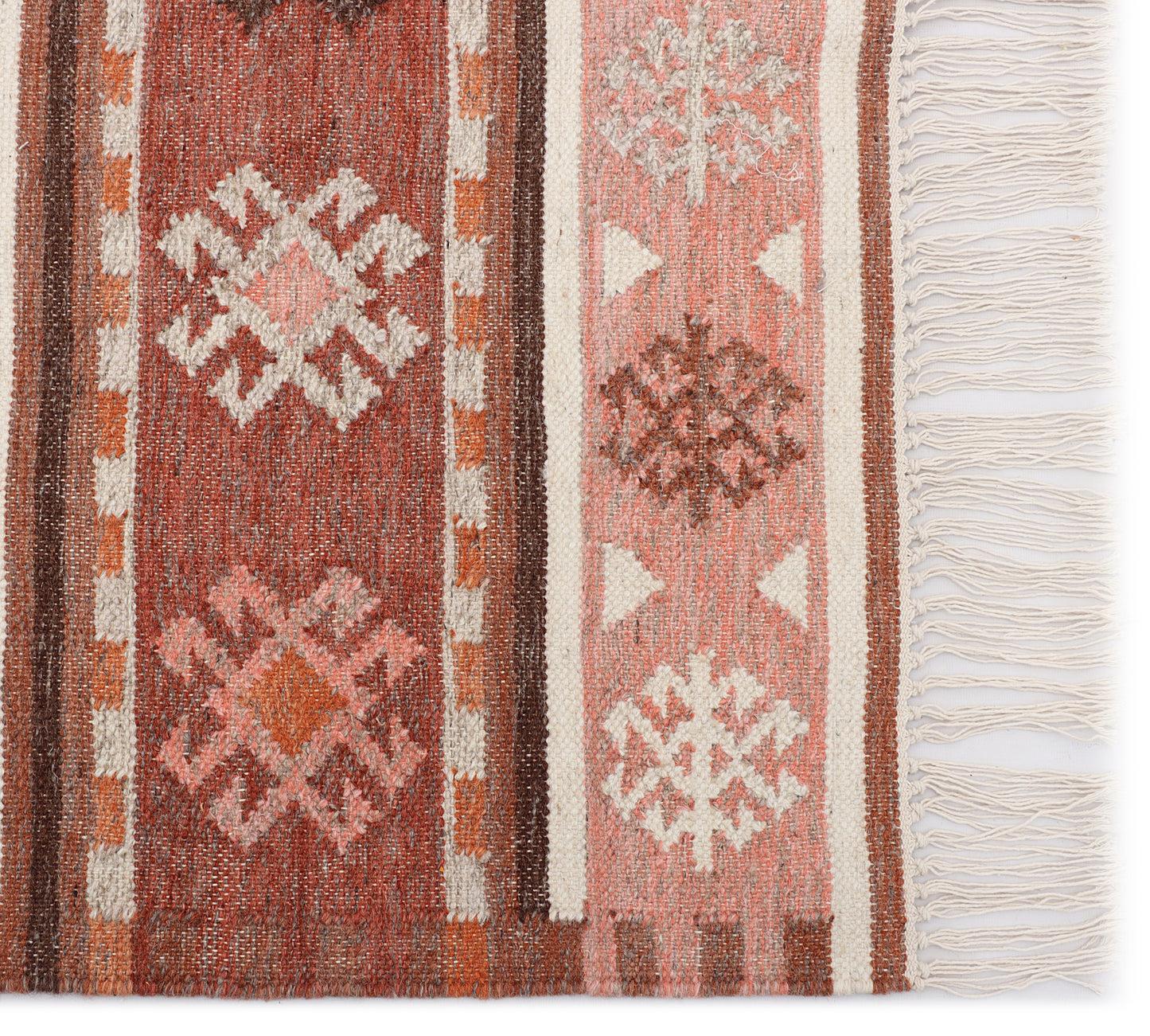 Rust Hand Woven Wool Kilim - 3'x5'