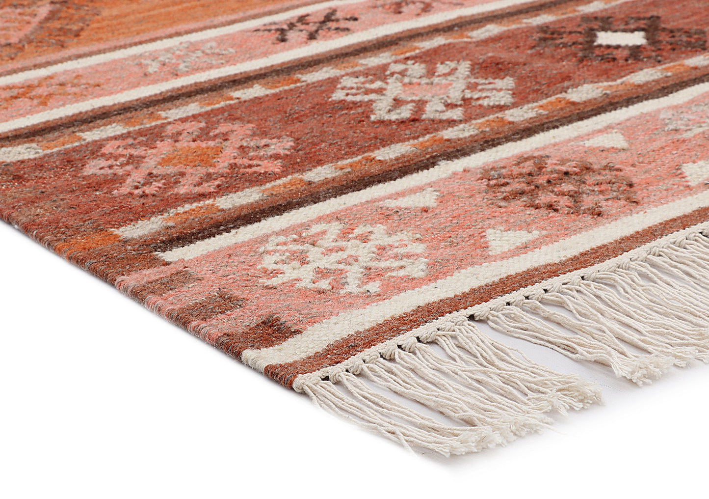 Rust Hand Woven Wool Kilim - 3'x5'