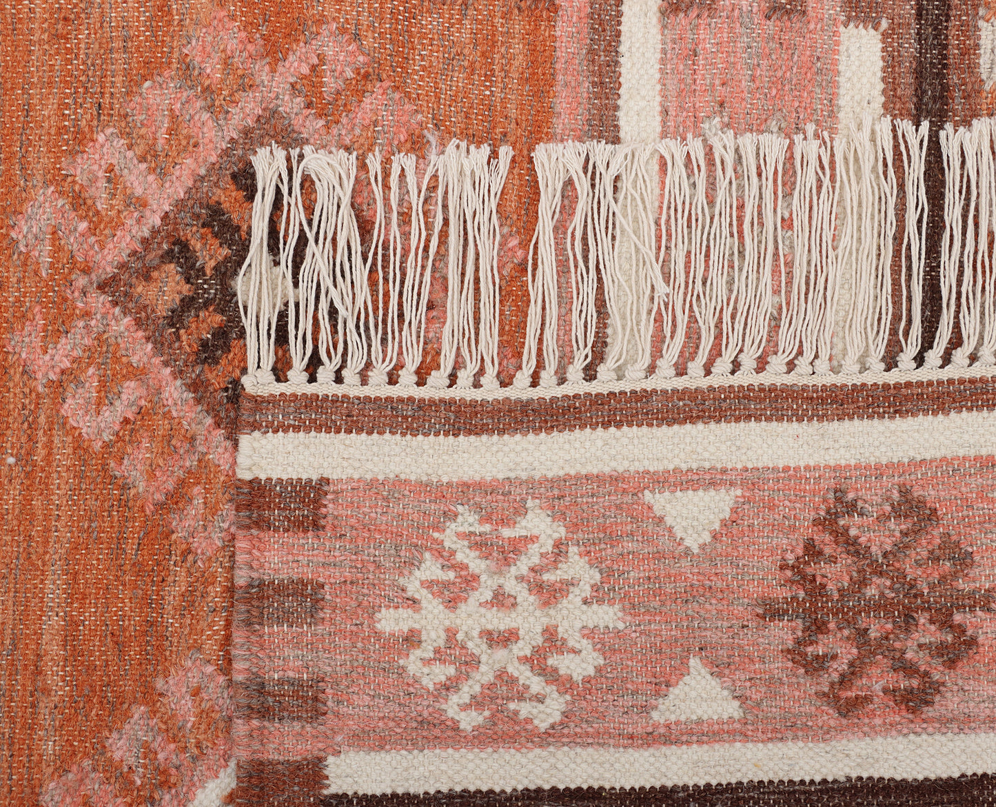 Rust Hand Woven Wool Kilim - 3'x5'