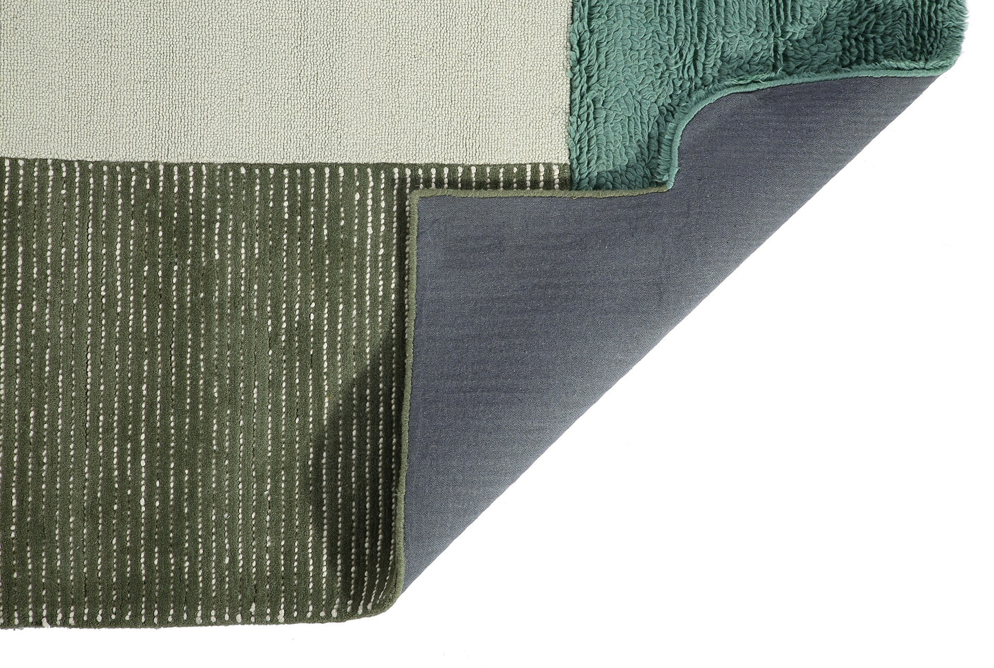 Green Hand Tufted Wool Rug - 5'x8'