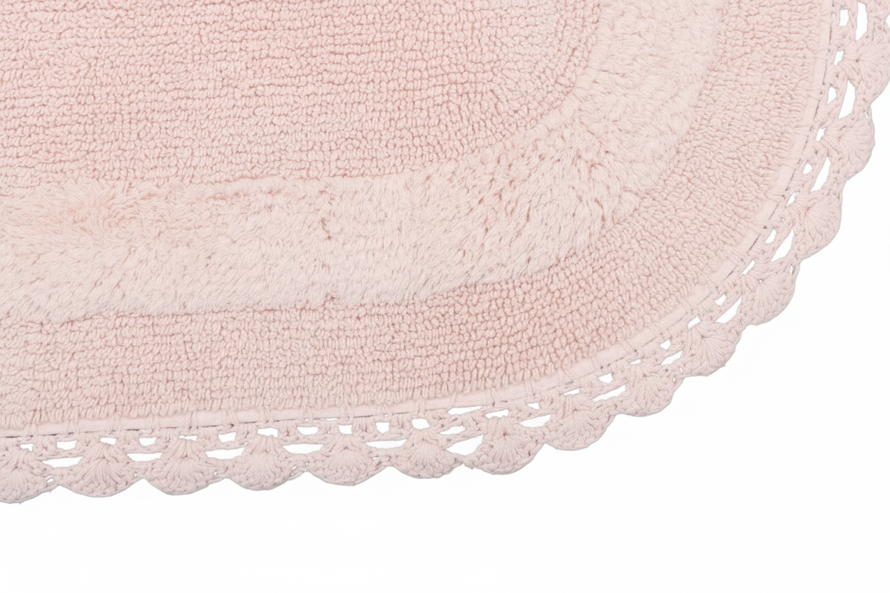 Pink Cotton Bath Mat