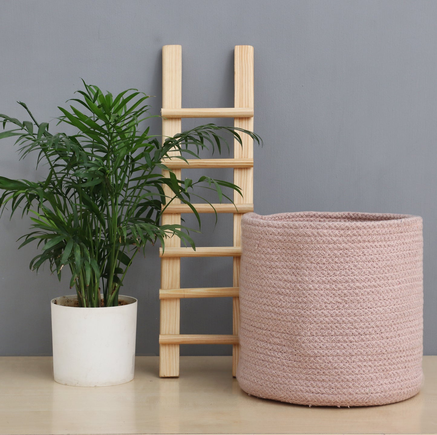 Hand Braided Cotton Basket-Set of 2 (8 Inches)