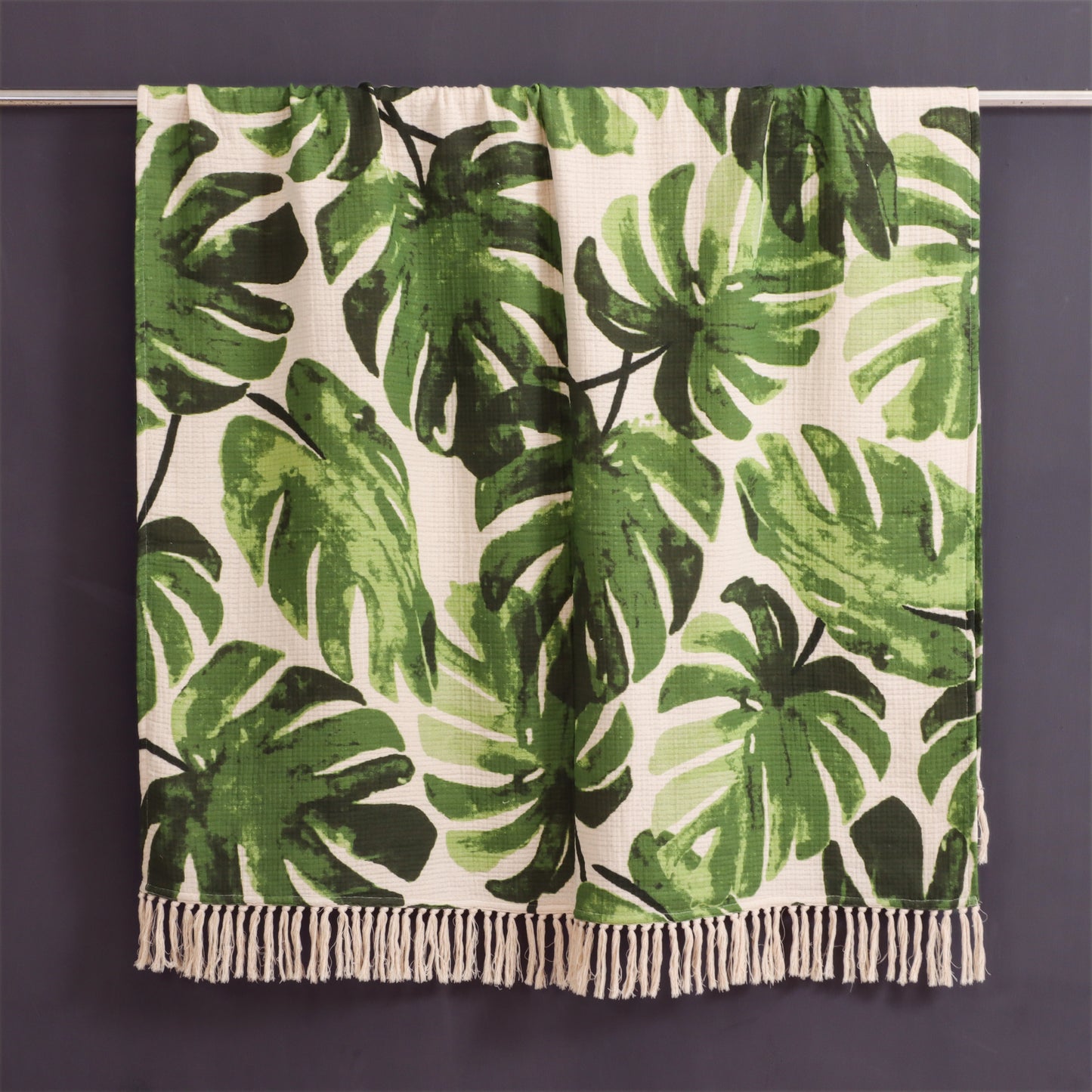 Tropical Leaves Print Throw