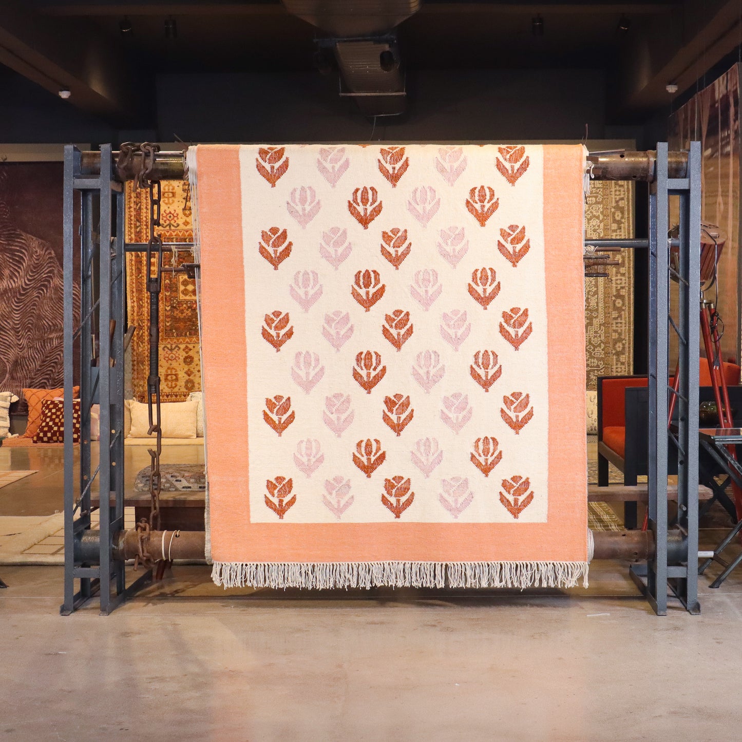 Hand Woven Wool/Jute Kilim - 5'x8'