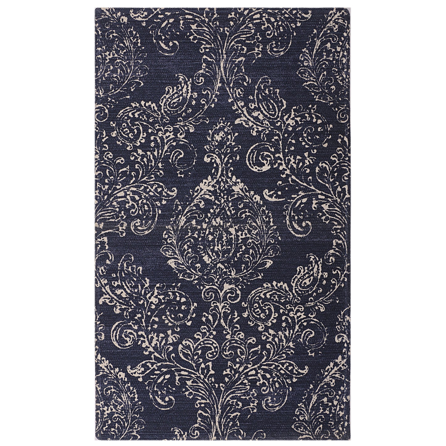 Midnight Damask Dhurrie