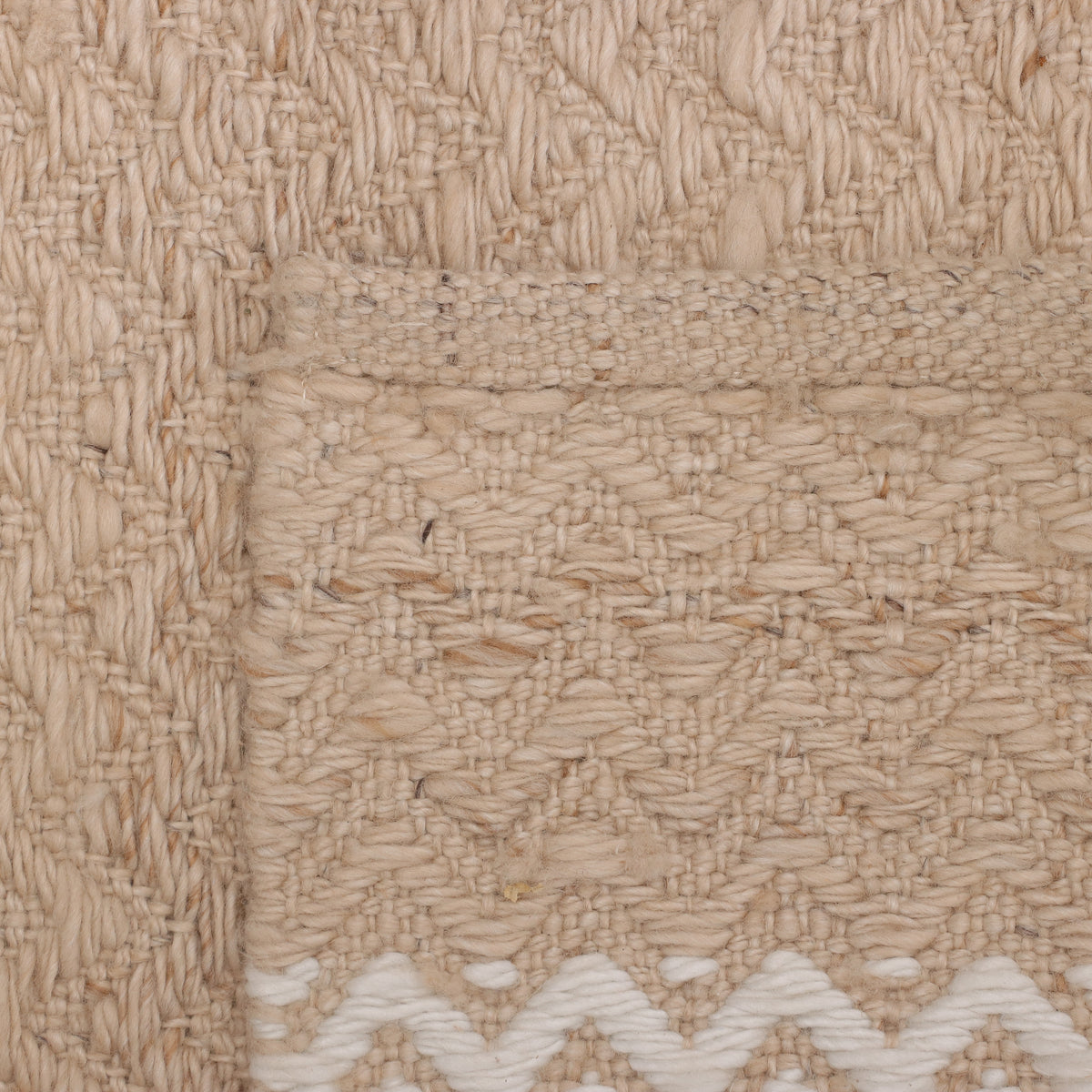 Natural Jute & White Chevron Mat