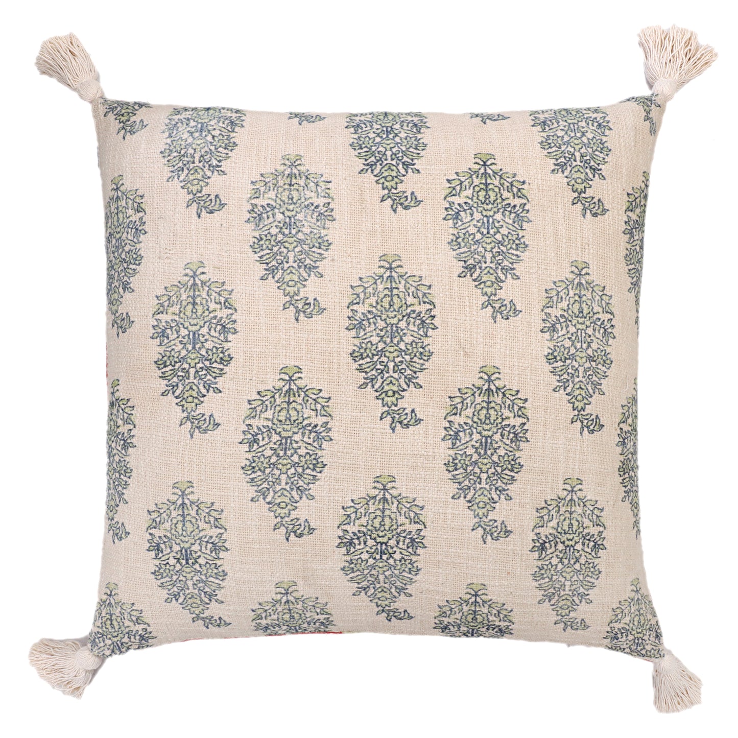 Red Floral Print Cushion Cover