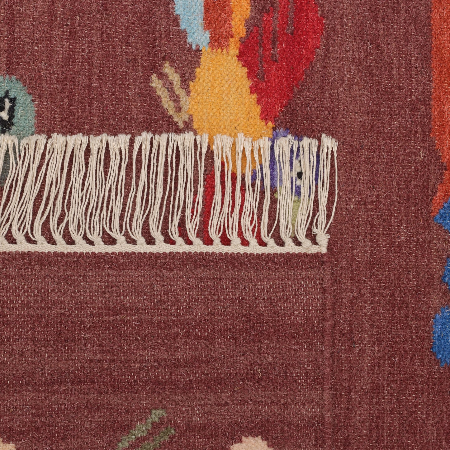 Birds & Floral Hand Woven Kilim 2.5'x4.5'