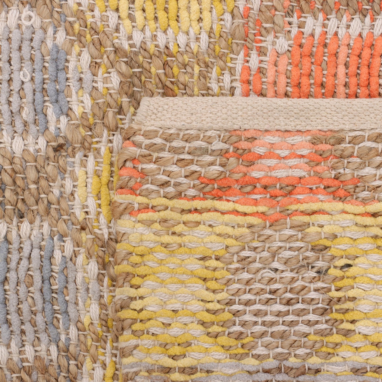 Multicolor Pitloom Jute/Chennile Rug