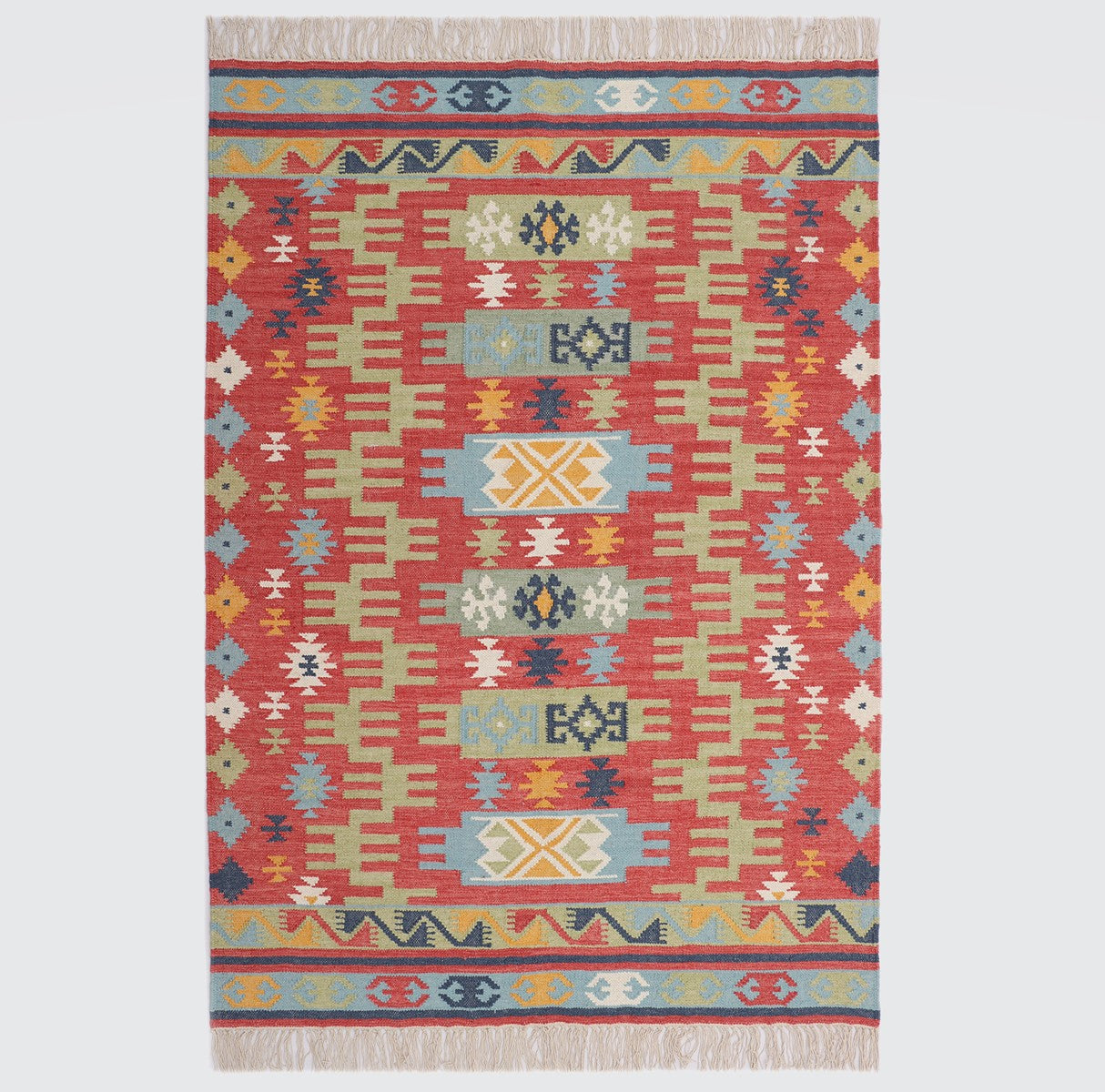 Multicolor Hand Woven Kilim - 4'x6'