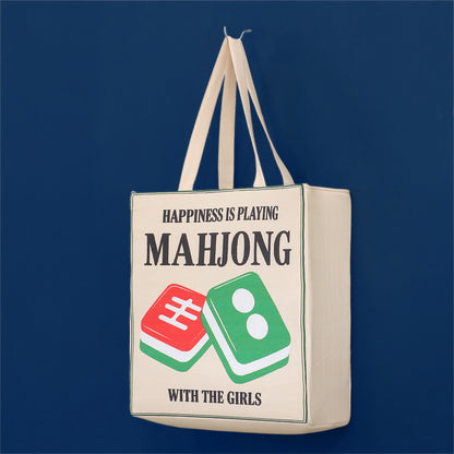 Ivory Cotton Print Mahjong Bag