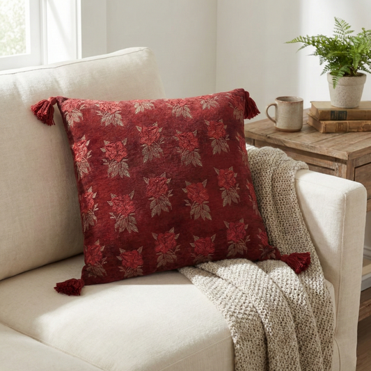 Rose Print Cushion Cover