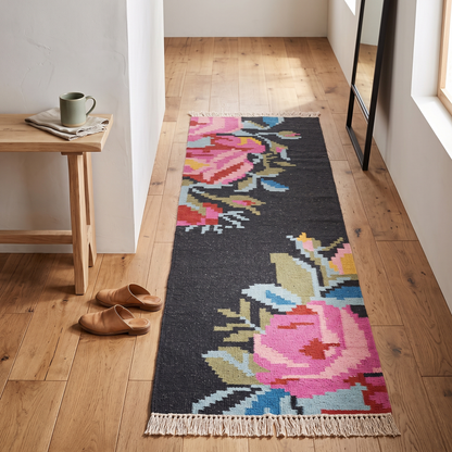 Floral Hand Woven Kilim Runner 2'x7'