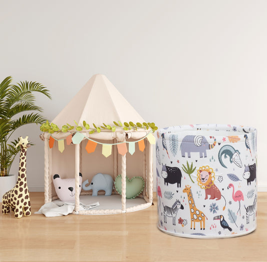 animal print basket