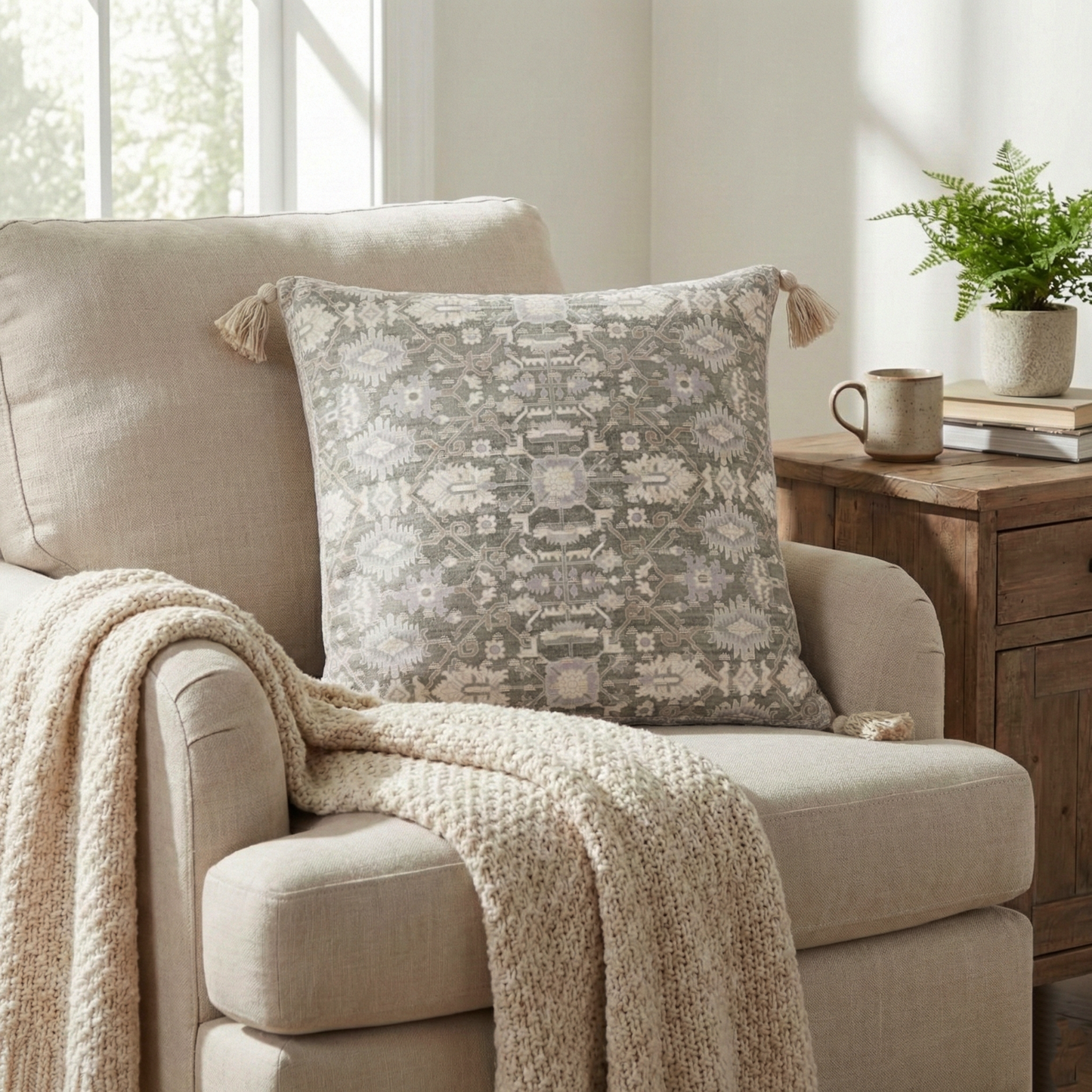 Chenille Print Cushion Cover