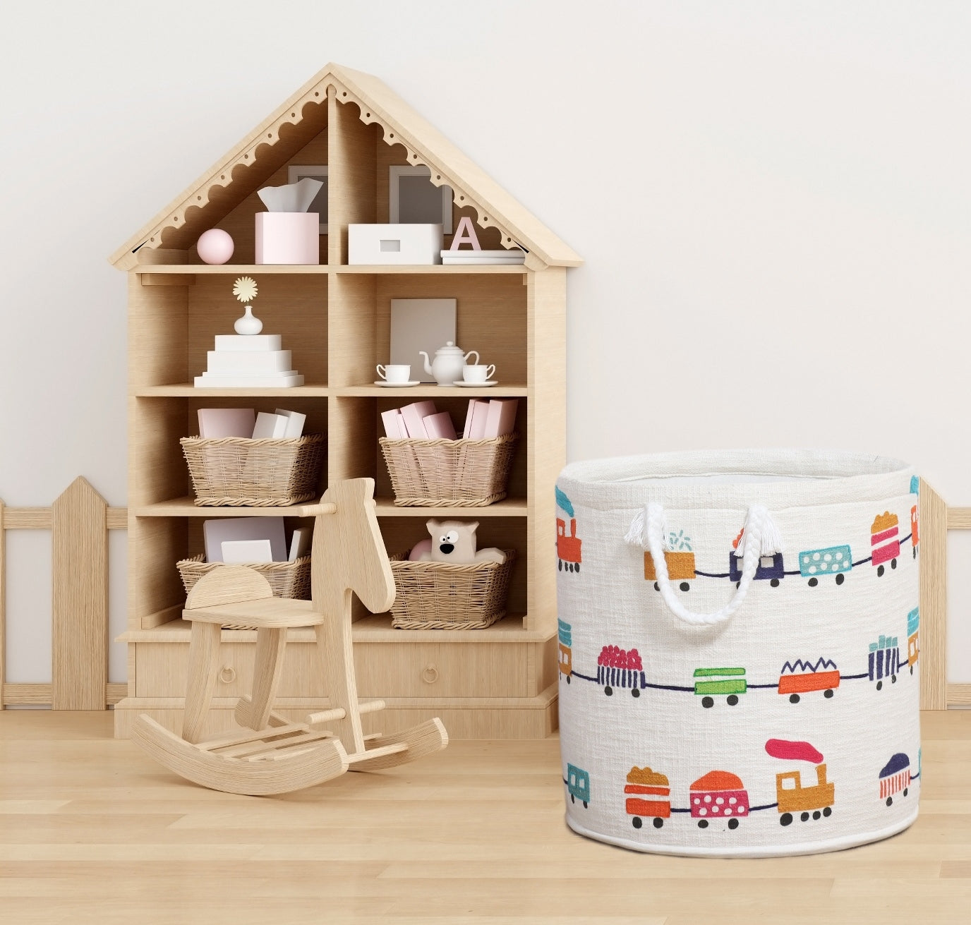 toy town train print basket