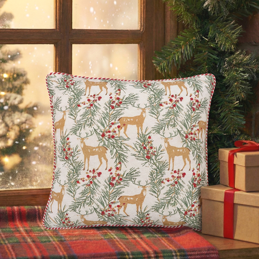 Reeindeer Print Cushion Cover