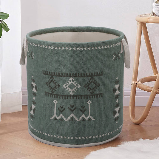Green Cotton Jacquard Basket