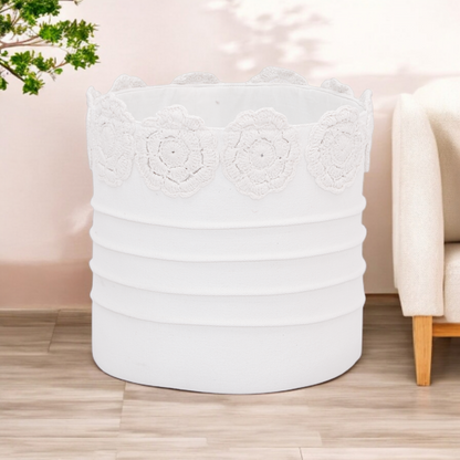 White Hand Crafted Basket