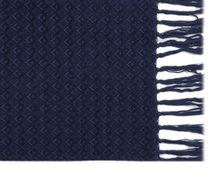 Indigo Chenille Jacquard Throw