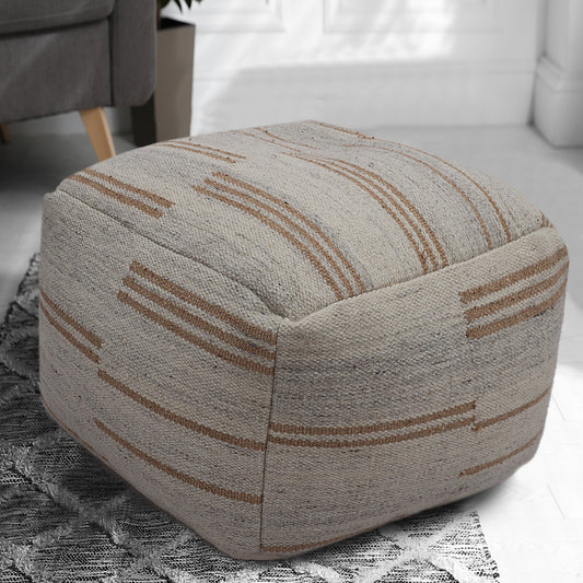 Beige knitted Pouf