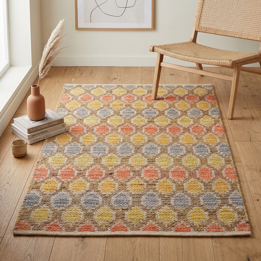 Multicolor Pitloom Jute/Chennile Rug