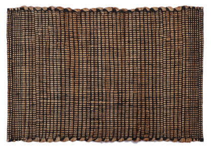Black and Natural Jute Mat