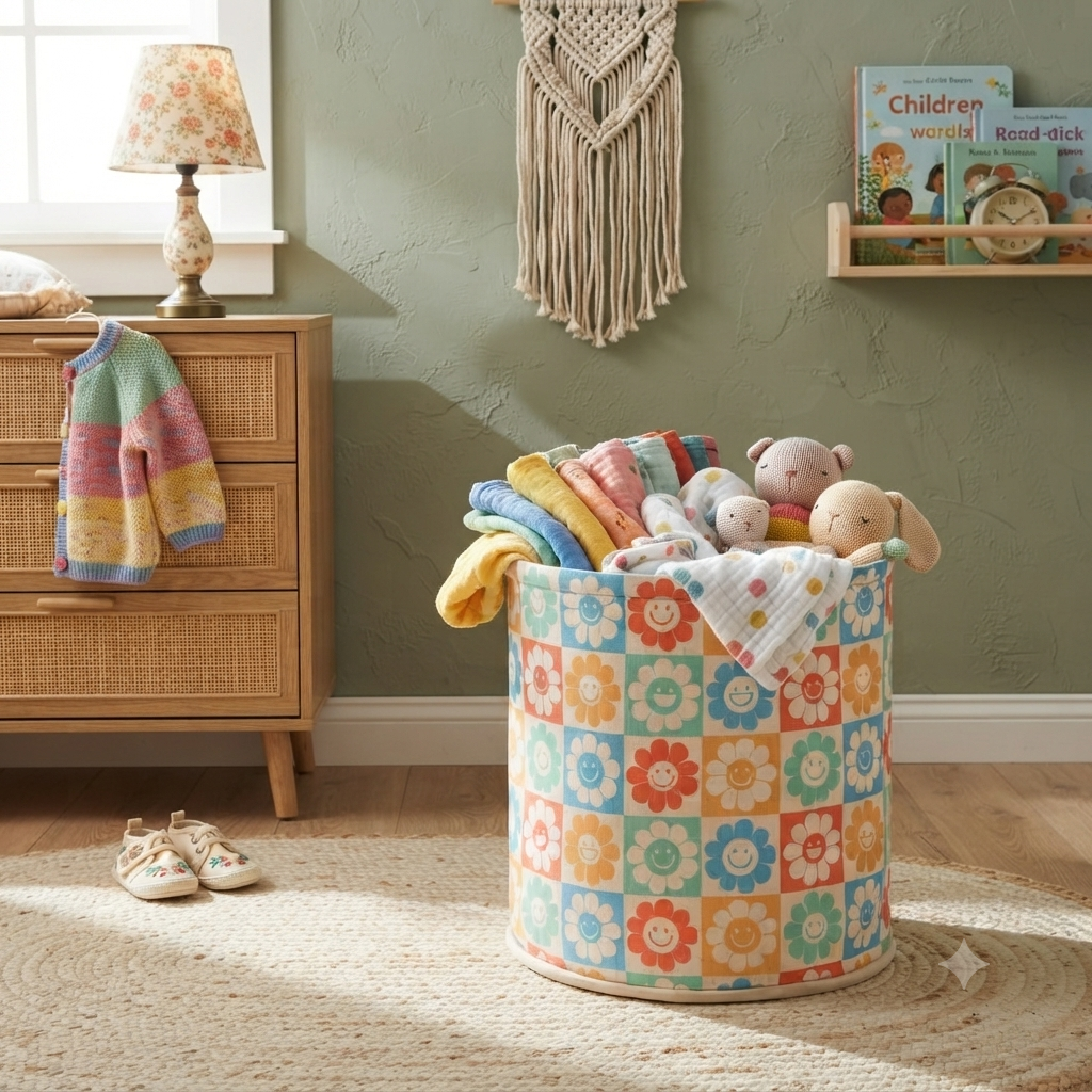 Smiley Floral Basket