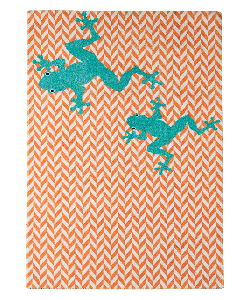 printed frog rug