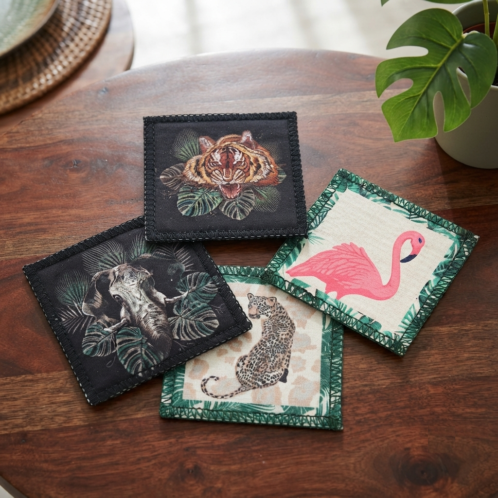 Animal Print Antiskid Coasters-Set of 4