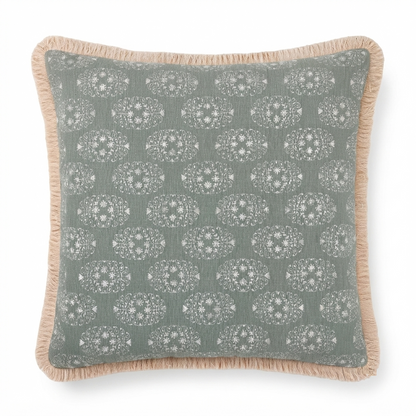 Sage Green Cotton Chenille Cushion Cover