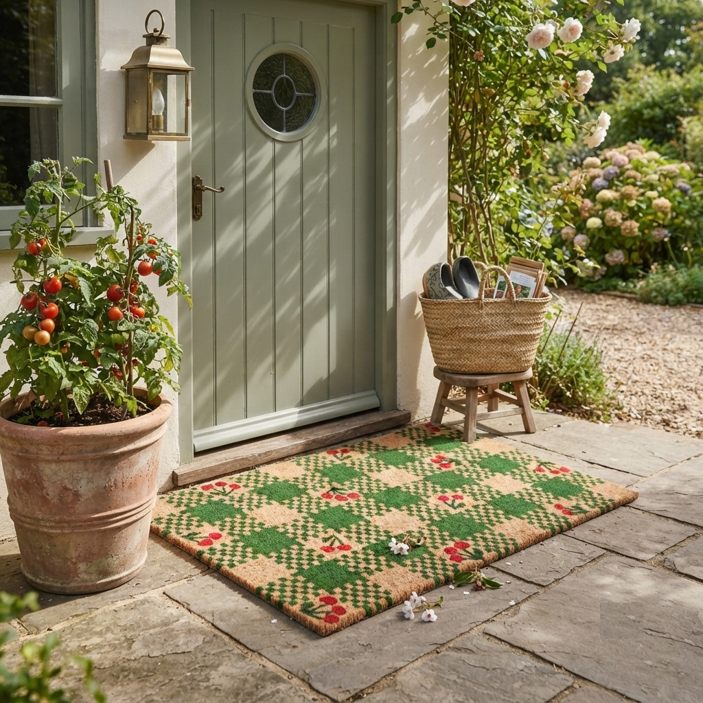 Cherry Checkerboard Doormat