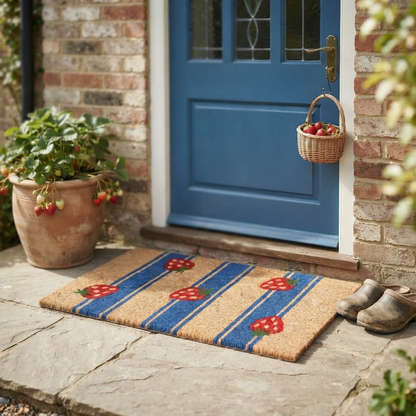 Strawberry Stripes Doormat