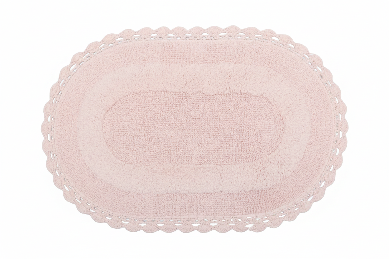 Pink Cotton Bath Mat