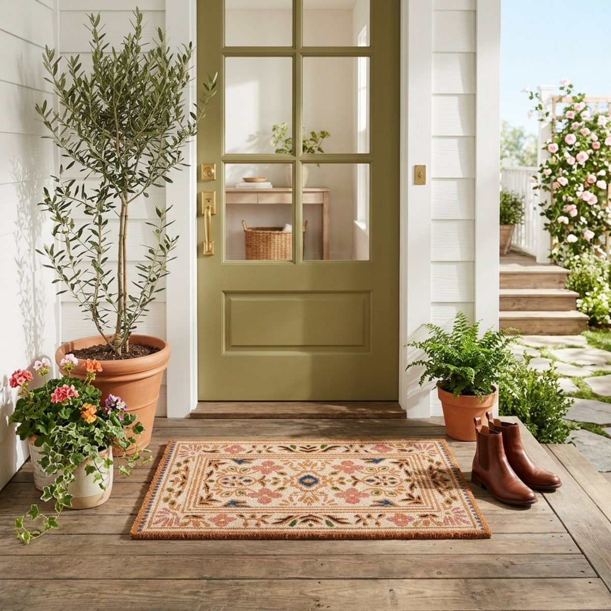 Vintage Garden Coir Doormat