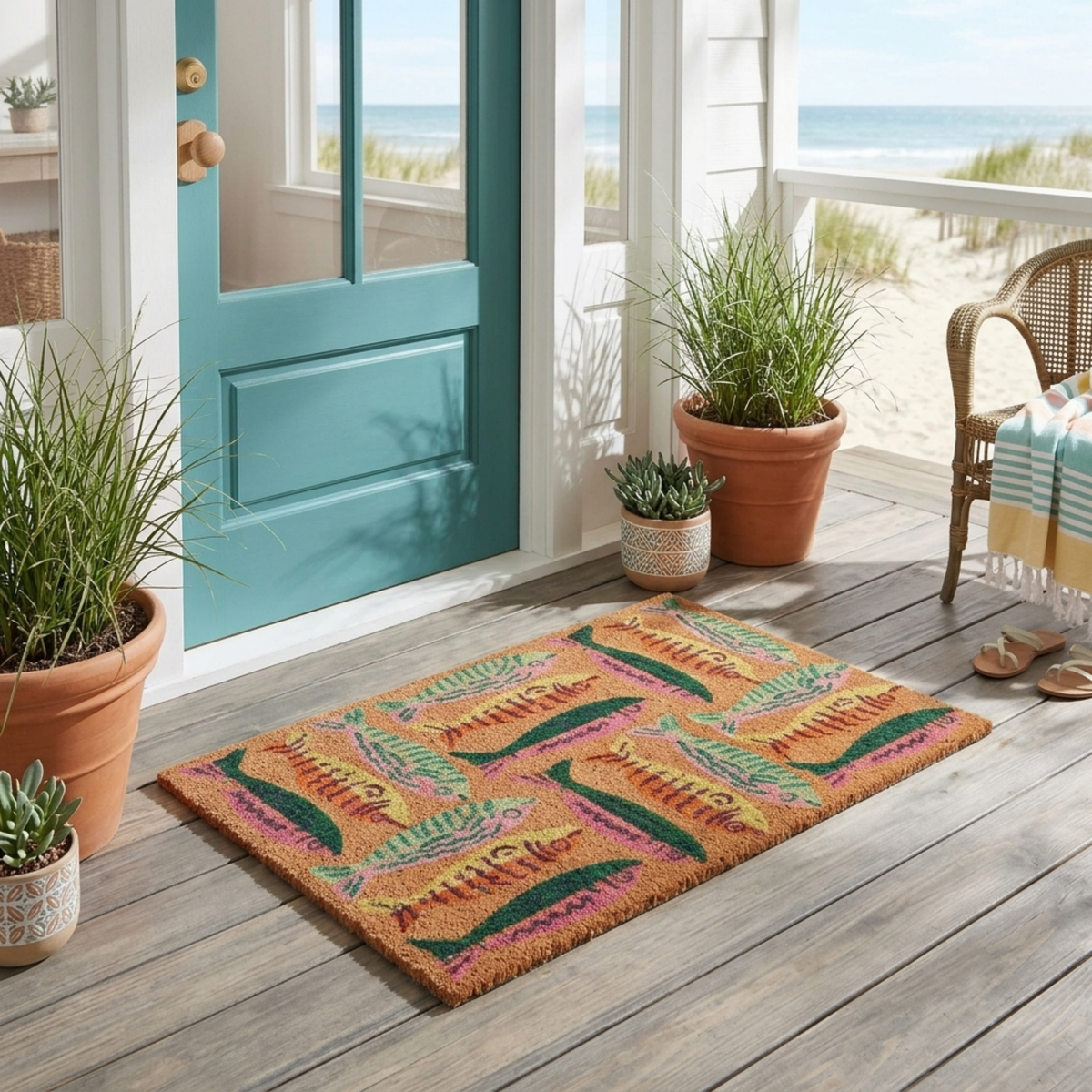 School of Fish Coir Doormat