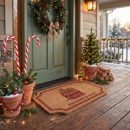 Gingerbread House Coir Doormat