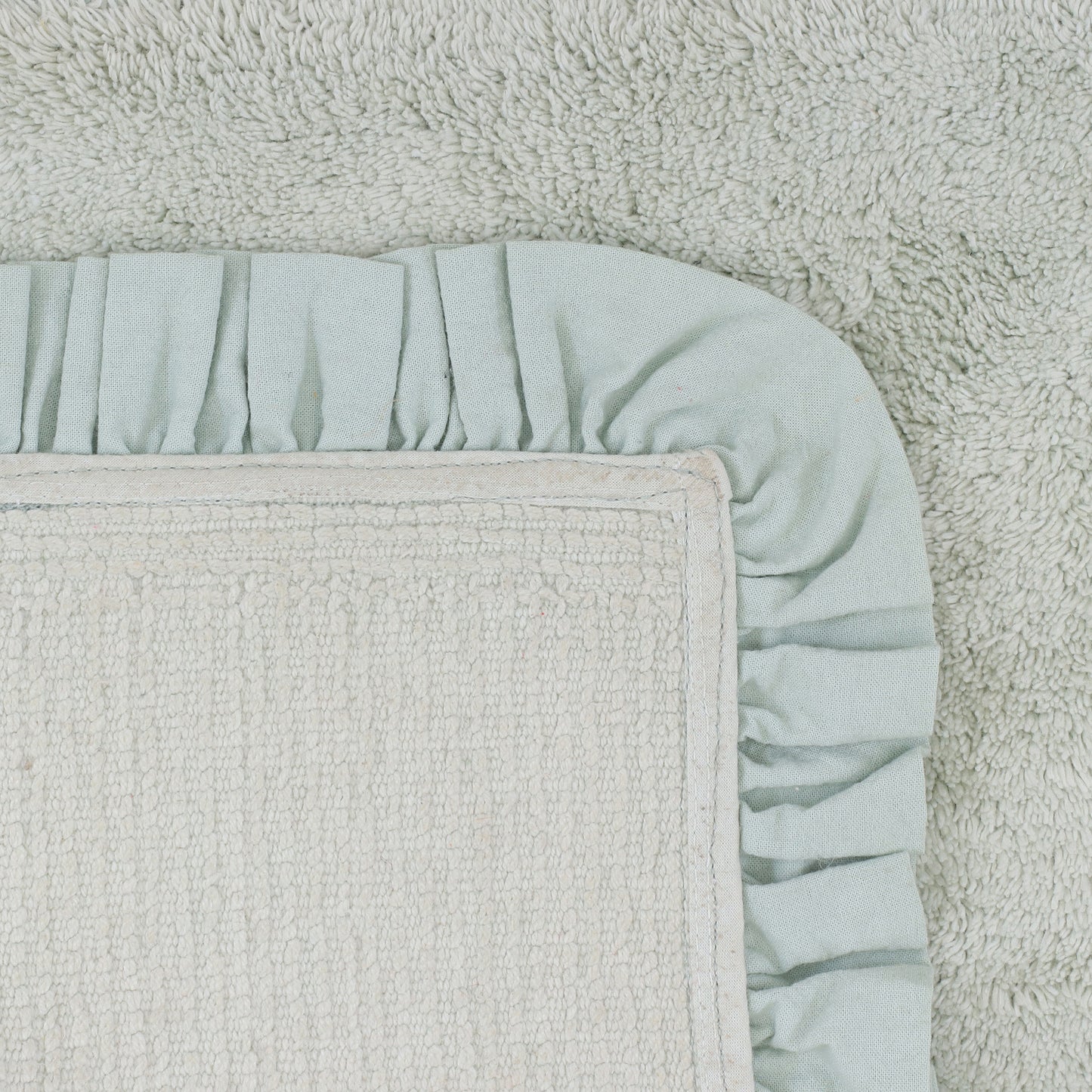 Blue Cotton Table Tufted Bathmat