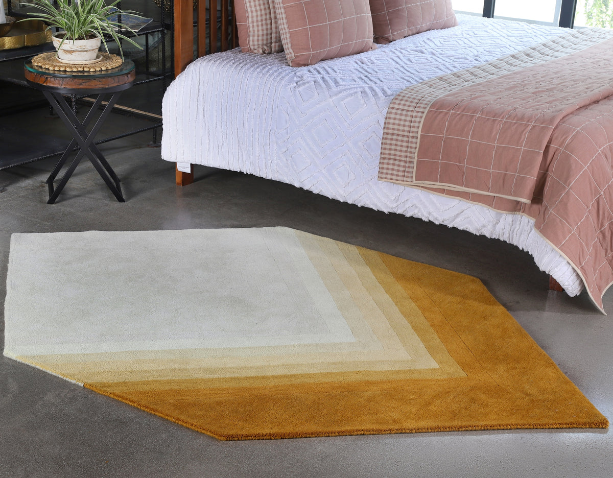 Yellow and Ivory Hand Tufted Wool Ombre Rug - 5'x8 Feet – Rajbespoke