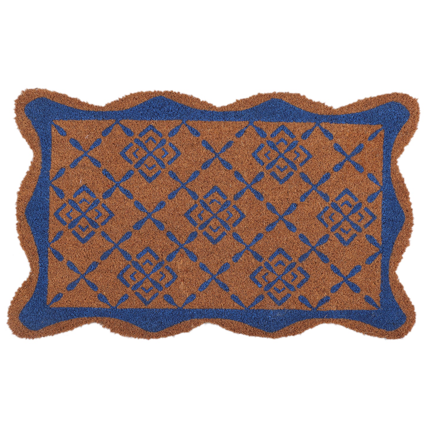 Blue Scalloped Doormat