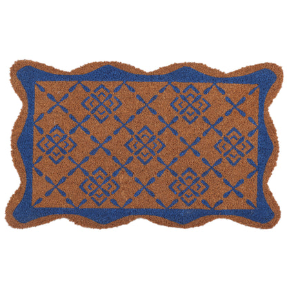 Blue Scalloped Doormat