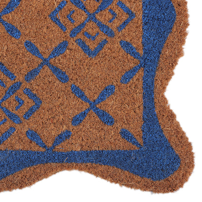 Blue Scalloped Doormat