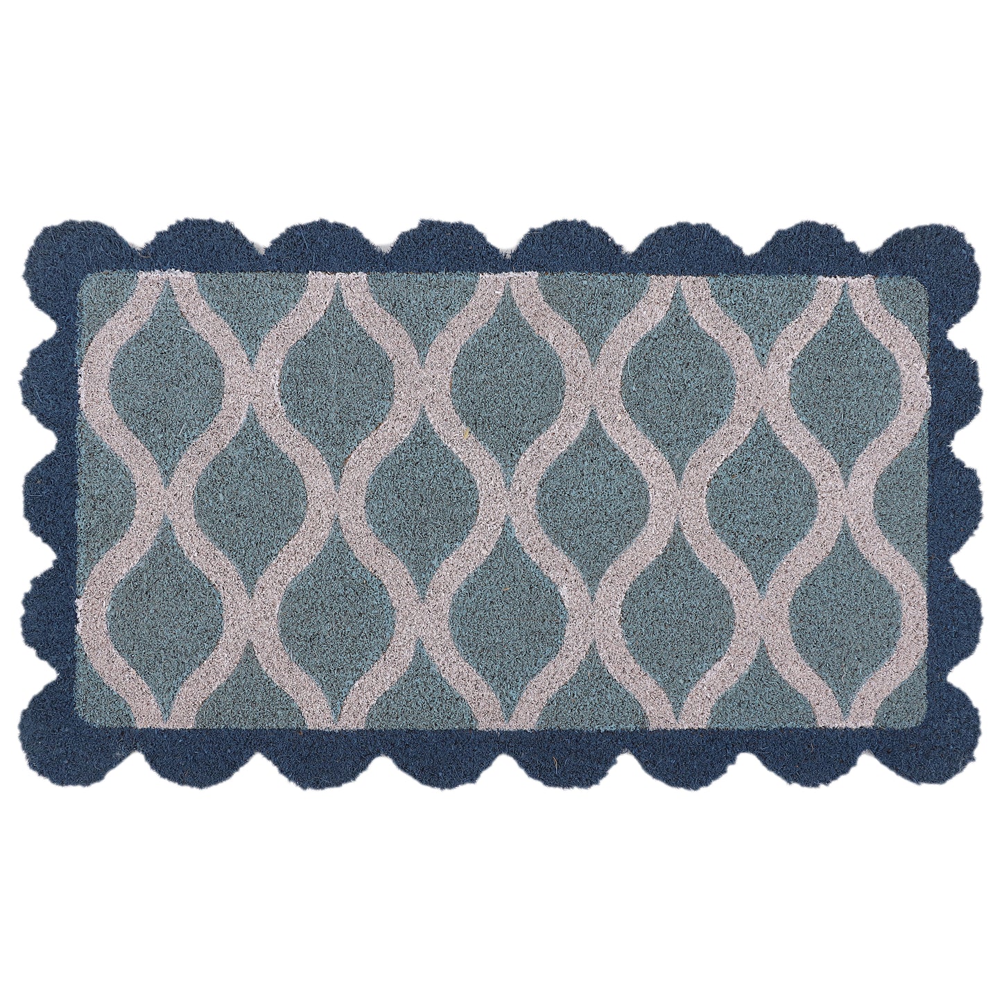 Geometric Wave Scalloped Doormat